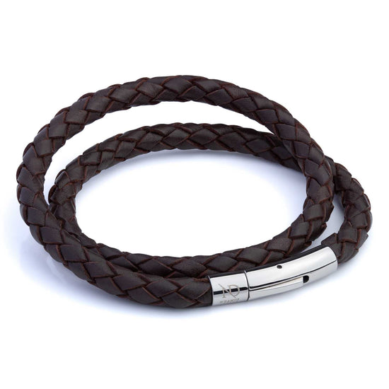 Leather Plaited Double Bracelet