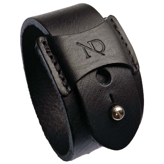 Finsbury Black Leather Bracelet