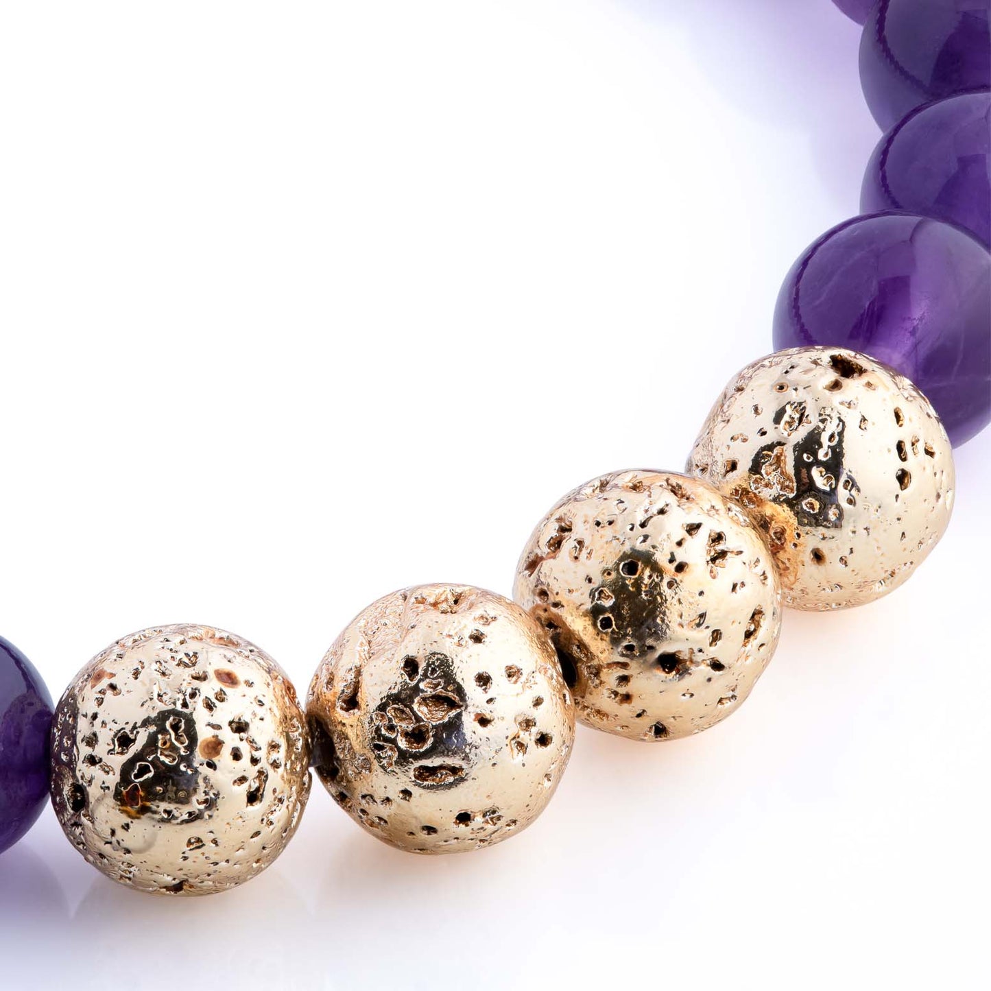 Gold Amethyst Gemstone Bracelet