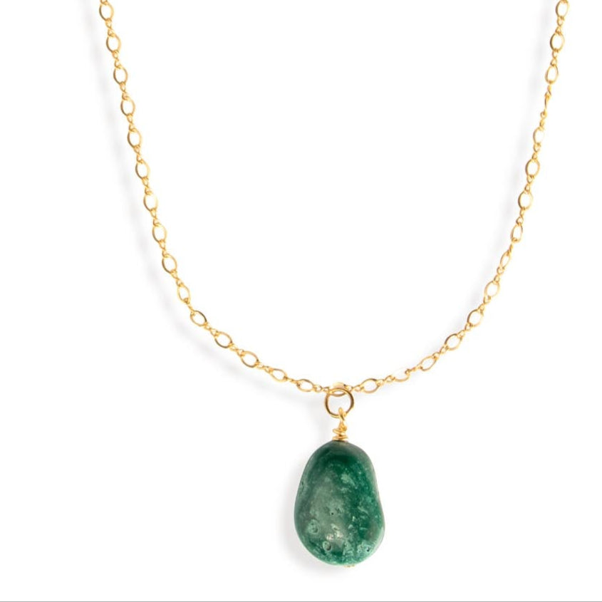 Malachite Fine 14K Gold Necklace