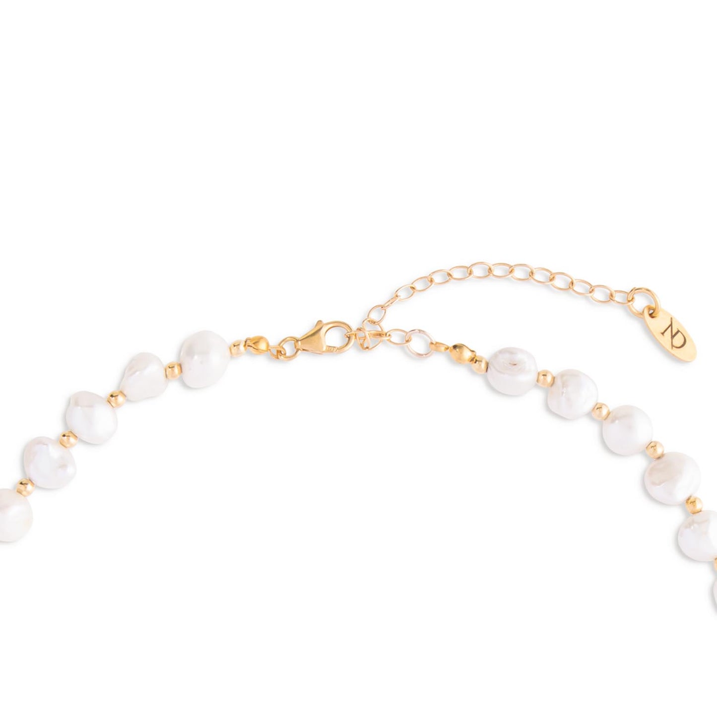 Nacre Gold & Ivory Baroque Pearl Necklace