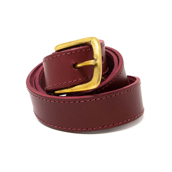 Orion Oxblood Belt with Gold Buckle