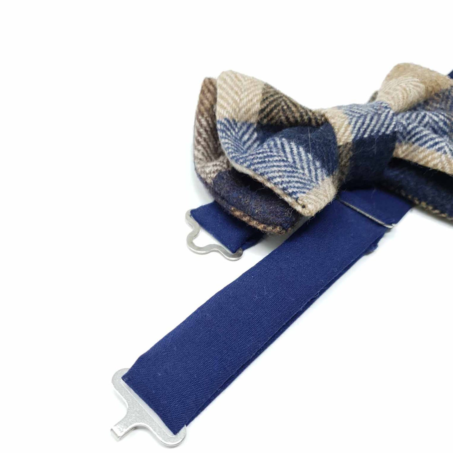 Load image into Gallery viewer, Regent Blue Wool Bow Tie
