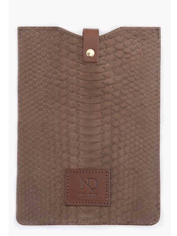 Iphone iPad Mini Cover Italian leathers Python Brown Cover