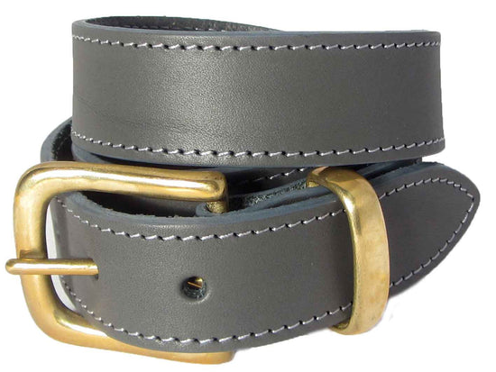 Lady Orion Grey Belt With Gold Buckle luxury leather