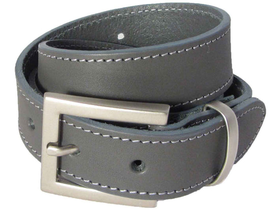 Lady Orion Grey Belt With Silver Buckle luxury leather