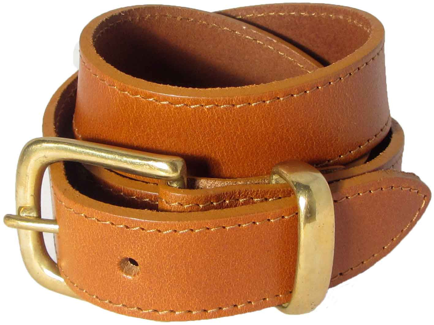 Lady Orion Tan Brown Belt with Gold Buckle luxury leather