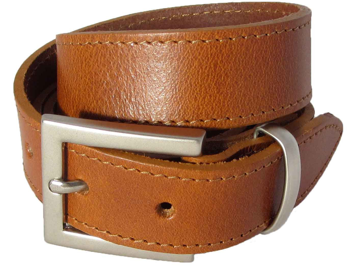 Lady Orion Tan Brown Belt with Silver Buckle luxury leather
