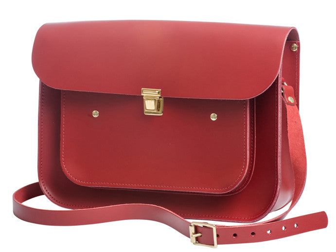 red satchel bag