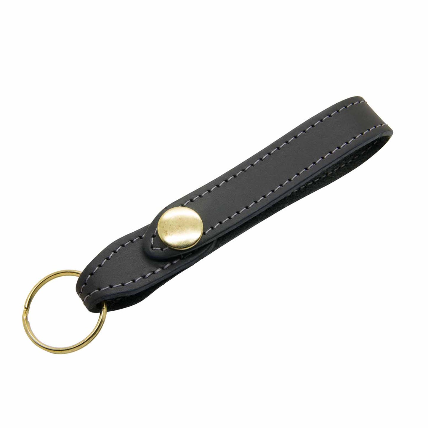 Luxury Black Leather Loop Keyring