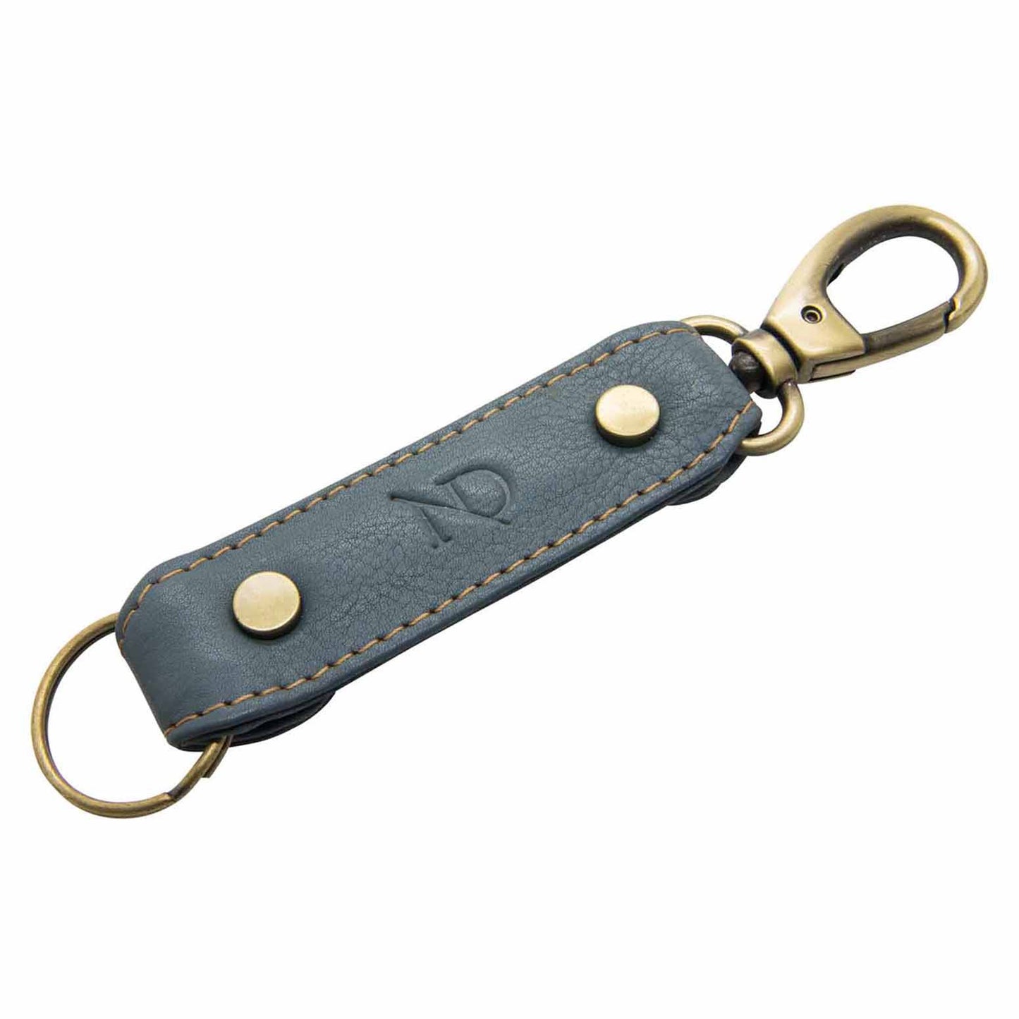 Grey Leather Trigger Loop Keyring