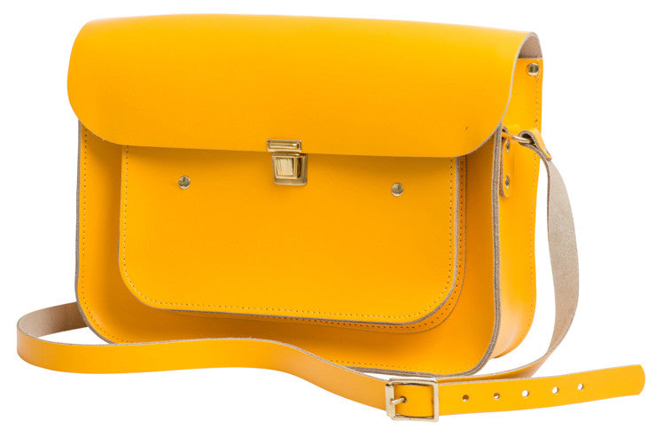 yellow satchel bag