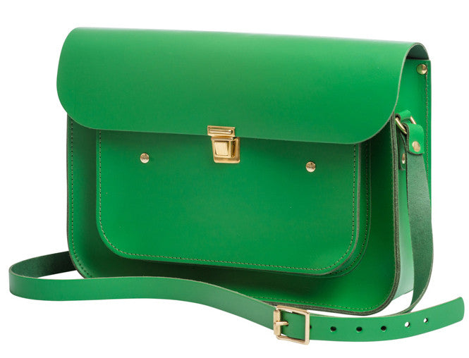 green satchel bag