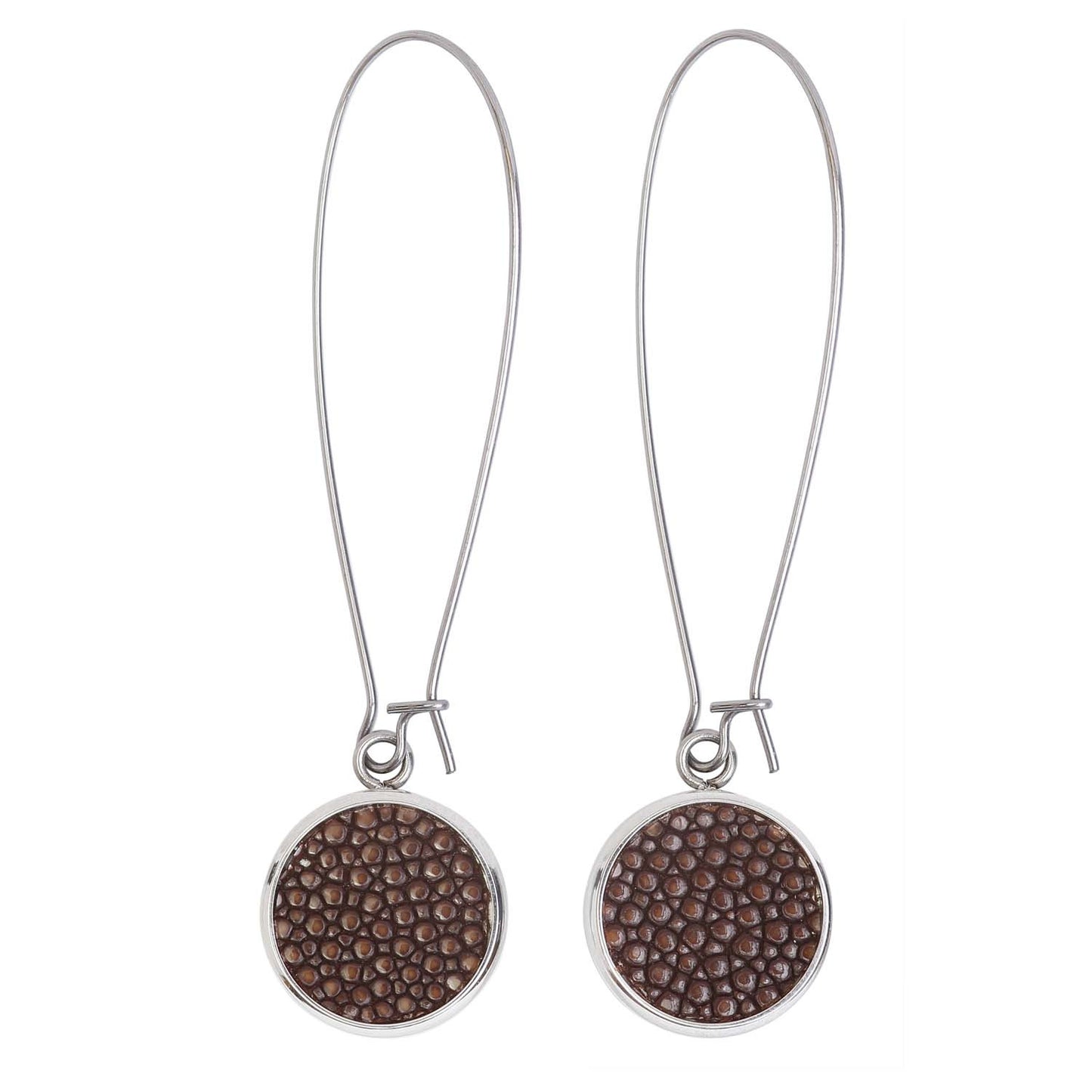 Load image into Gallery viewer, Silverdale-Sting Brown Drop Earrings
